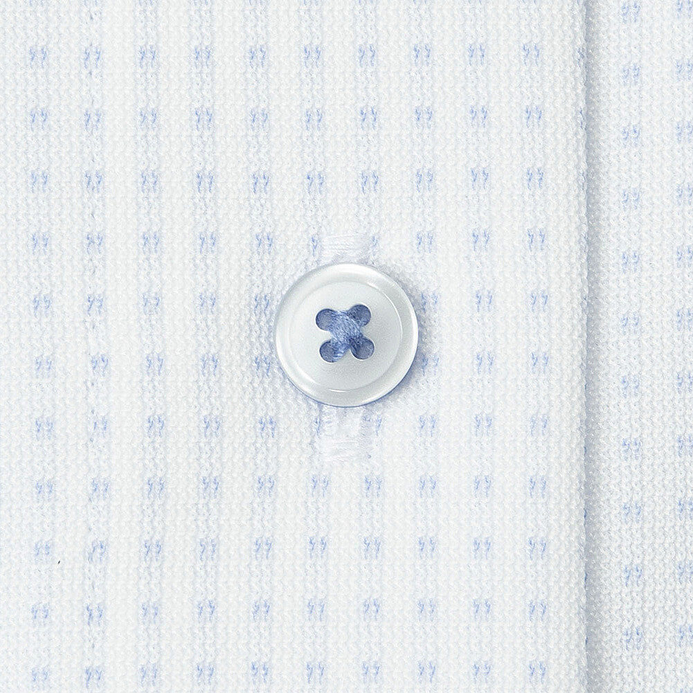 ニットシャツ(裄詰不可) ブルー ニット 吸水速乾 SWAN