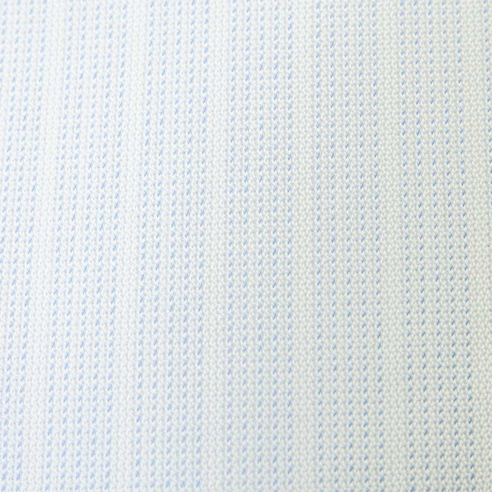ニットシャツ(裄詰不可) スリムフィット ストライプ ブルー ニット 吸水速乾 フラボノ SHIRT HOUSE・グリーンレーベル