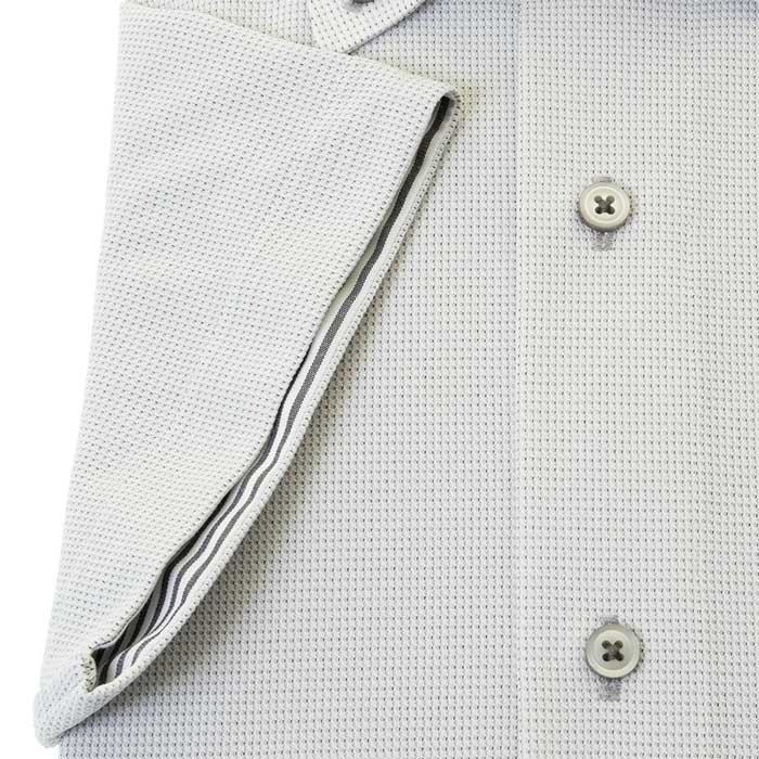 ニットシャツ(裄詰不可) スリムフィット グレー ニット 吸水速乾 フラボノ SHIRT HOUSE・グリーンレーベル