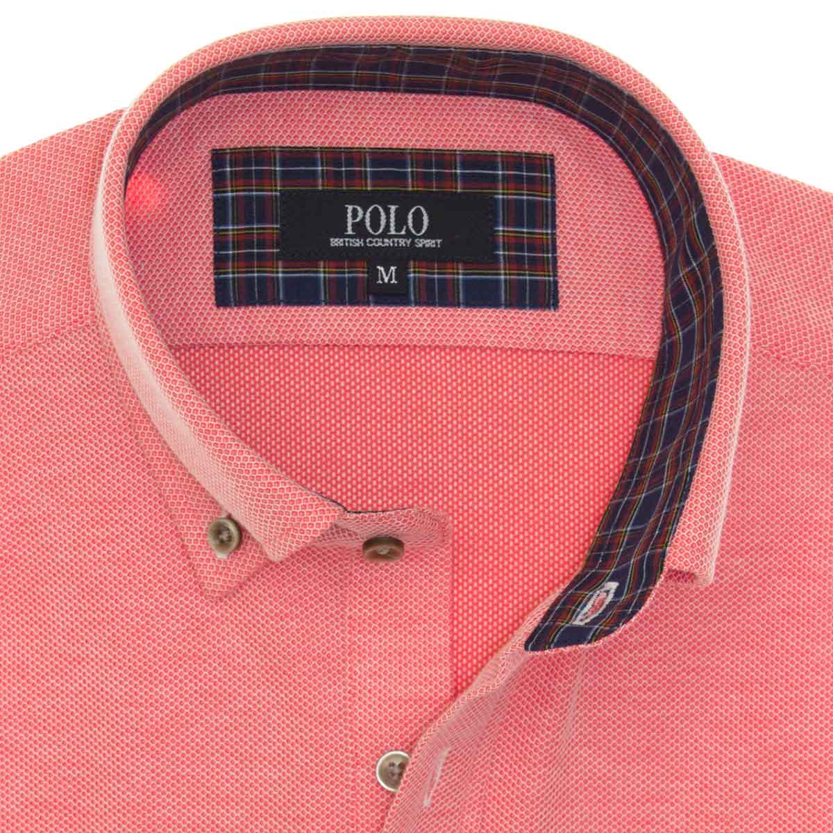 POLO B.C.S. 半袖ショートカラーボタンダウン レッド ワイシャツ