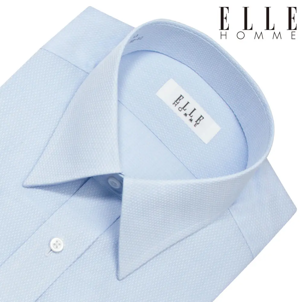 ワイシャツ ブルー ドビー ELLE HOMME