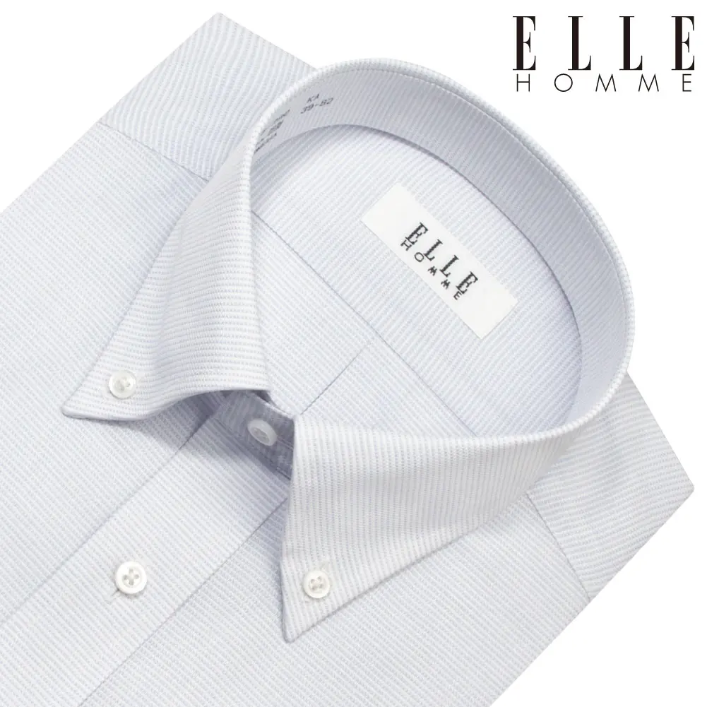 ワイシャツ グレー ドビー ELLE HOMME