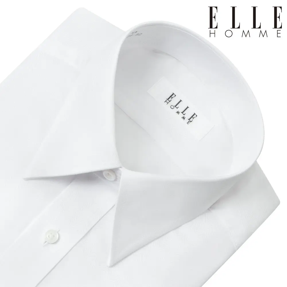 ワイシャツ ホワイト ドビー ELLE HOMME