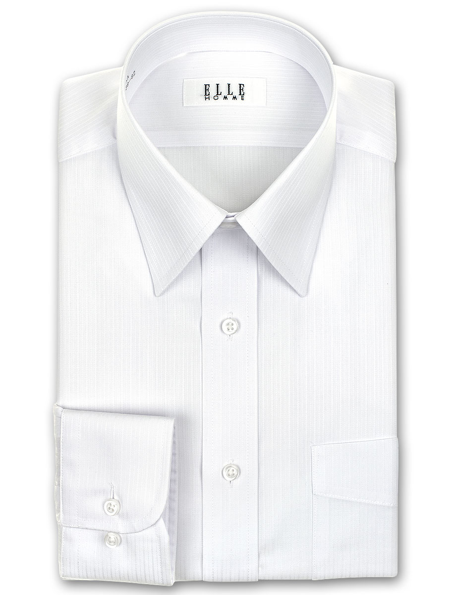 ELLE HOMME 長袖レギュラーカラー　 ホワイト ワイシャツ