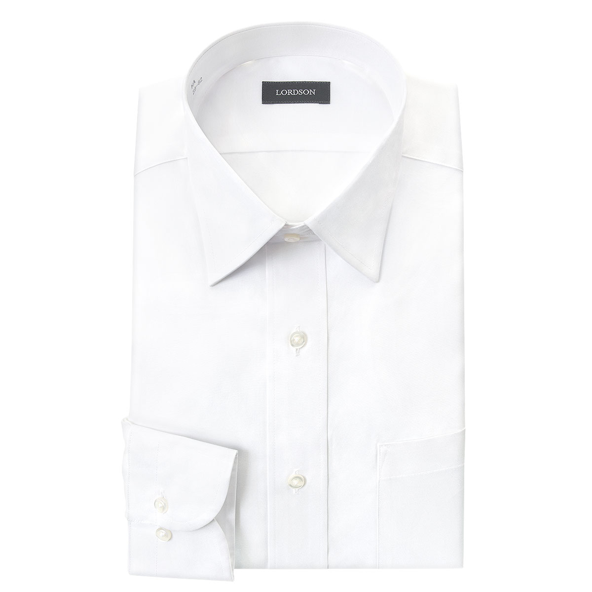 長袖レギュラーカラー ホワイト ワイシャツ スリムフィット LORDSON Classic