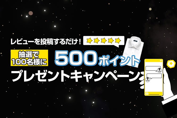 レビュー投稿 抽選で合計100名様に500ptプレゼントキャンペーン